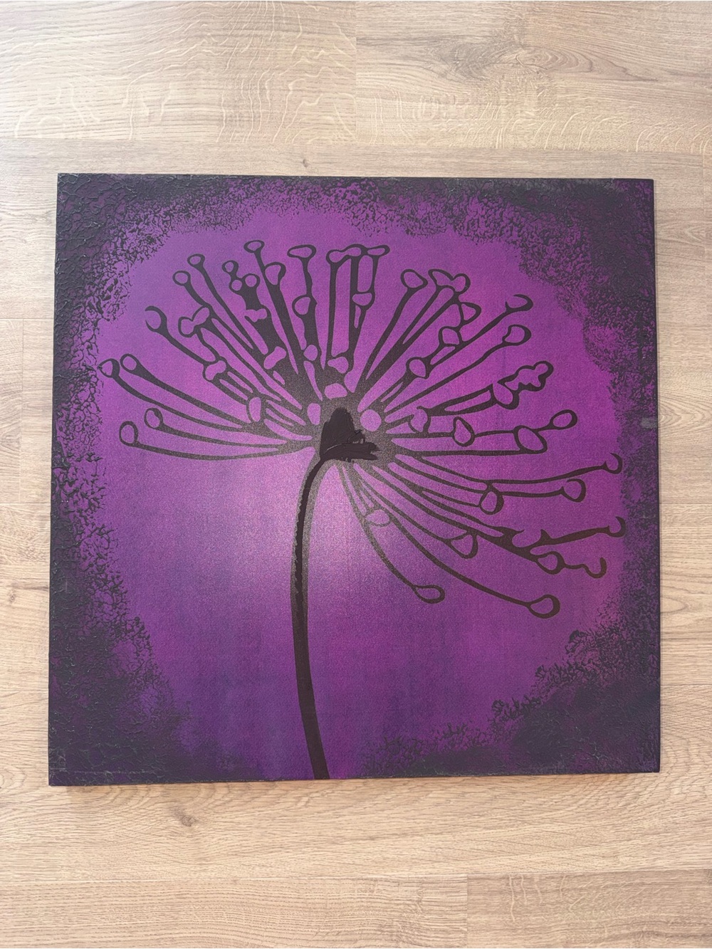 Pier 1 Purple and Black Floral Wall Art